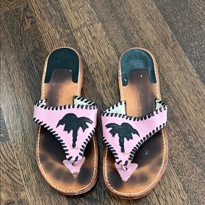 Steven Bonnano Pink Palm Tree Women's Sandals